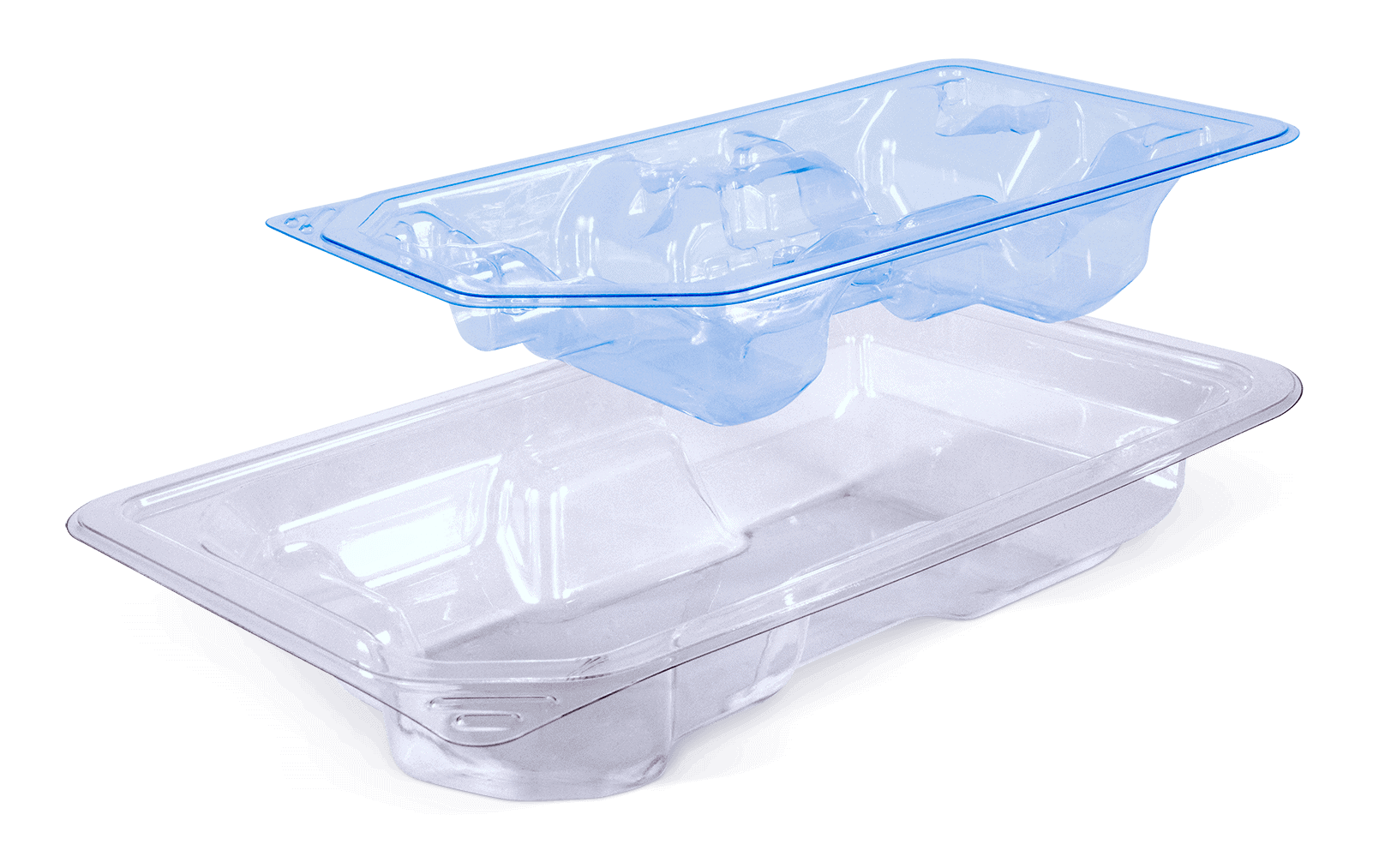Clear Tray with Blue PETF Medical Device Insert