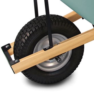 Wheelbarrow with heavy duty hardware