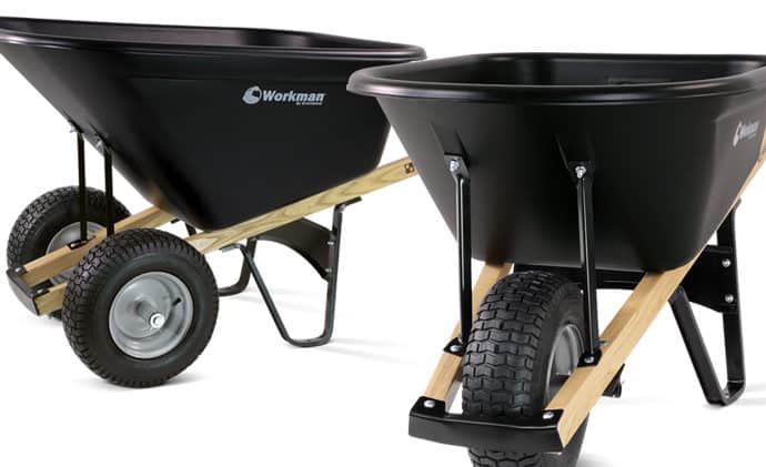 black wheelbarrows