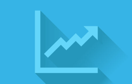 blue line graph icon