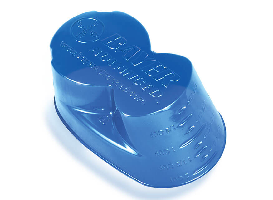 blue medical plastic product closeup